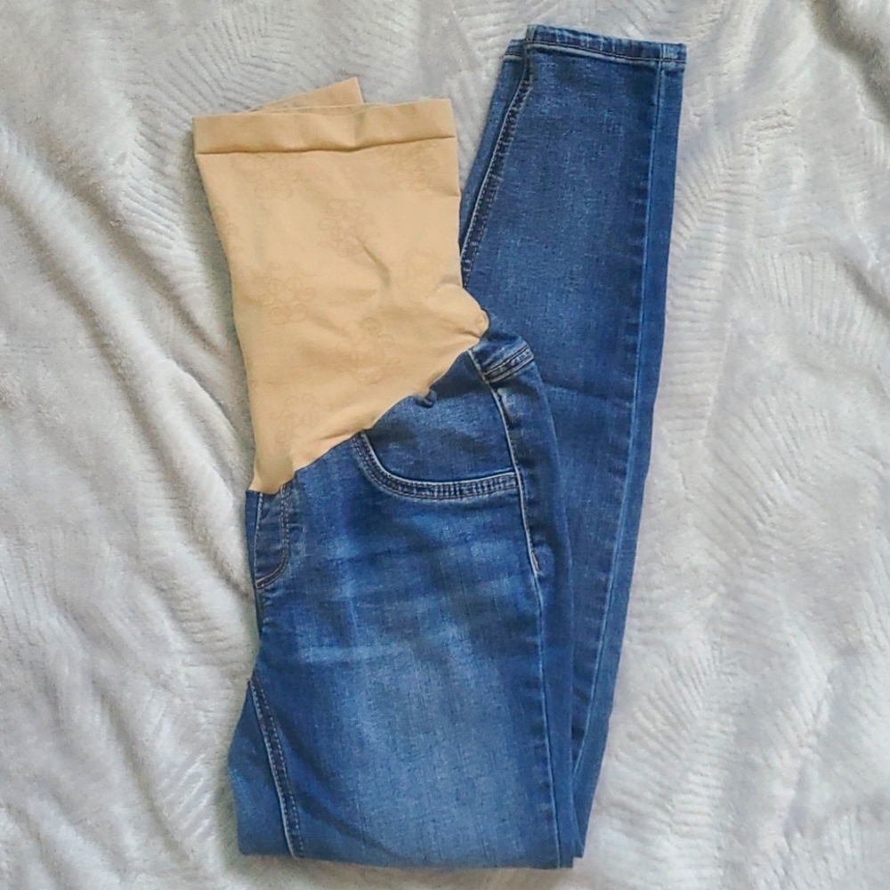 Jessica Simpson Maternity Skinny Jeans XS | Medium Wash Over-Belly Panel